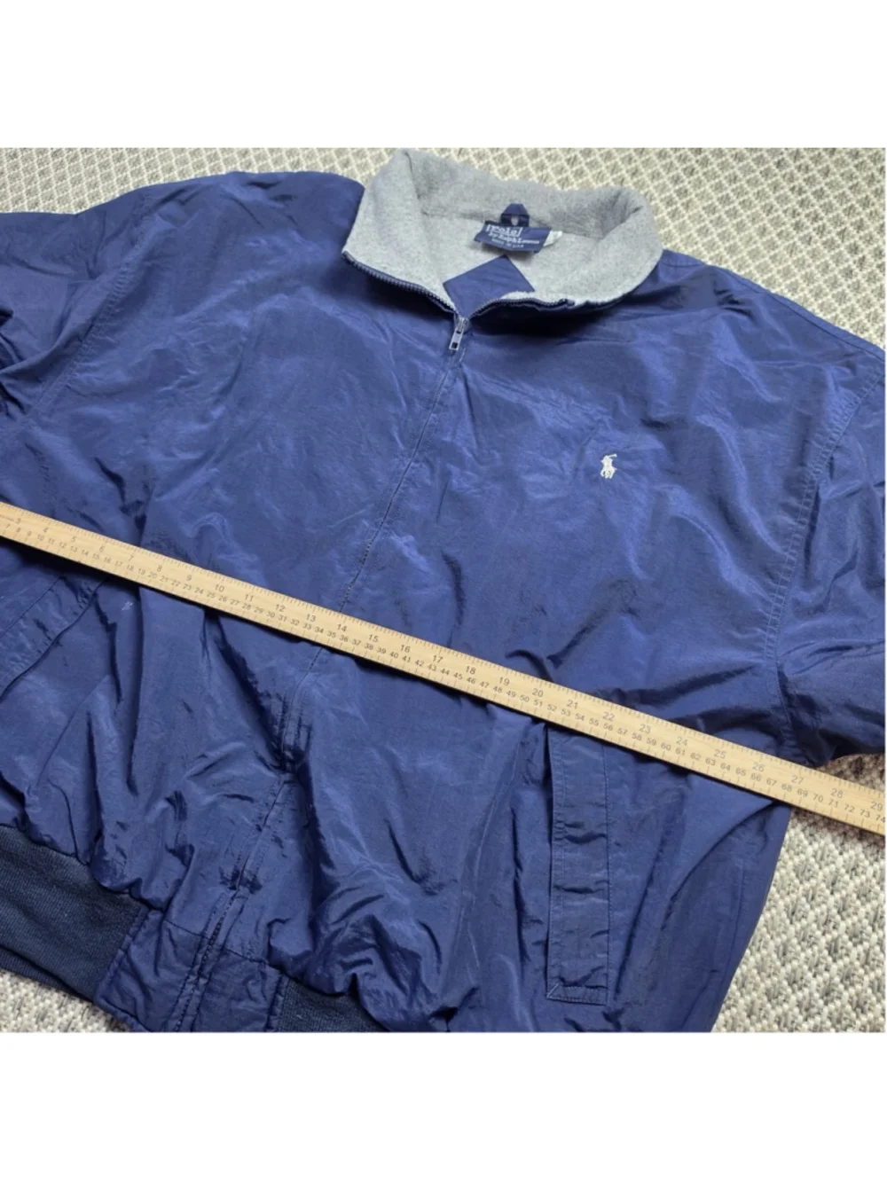 Vintage Polo Ralph Lauren USA Fleece Lined Bomber Jacket Men’s XL Navy Full Zip